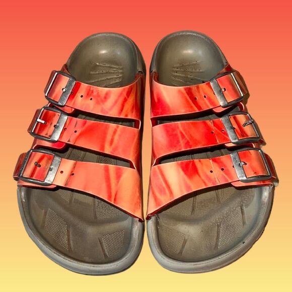 Kids Birki's By Birkenstock Tie Dye Three Strap Water Slip On Sandals Size 13 - Picture 3 of 7